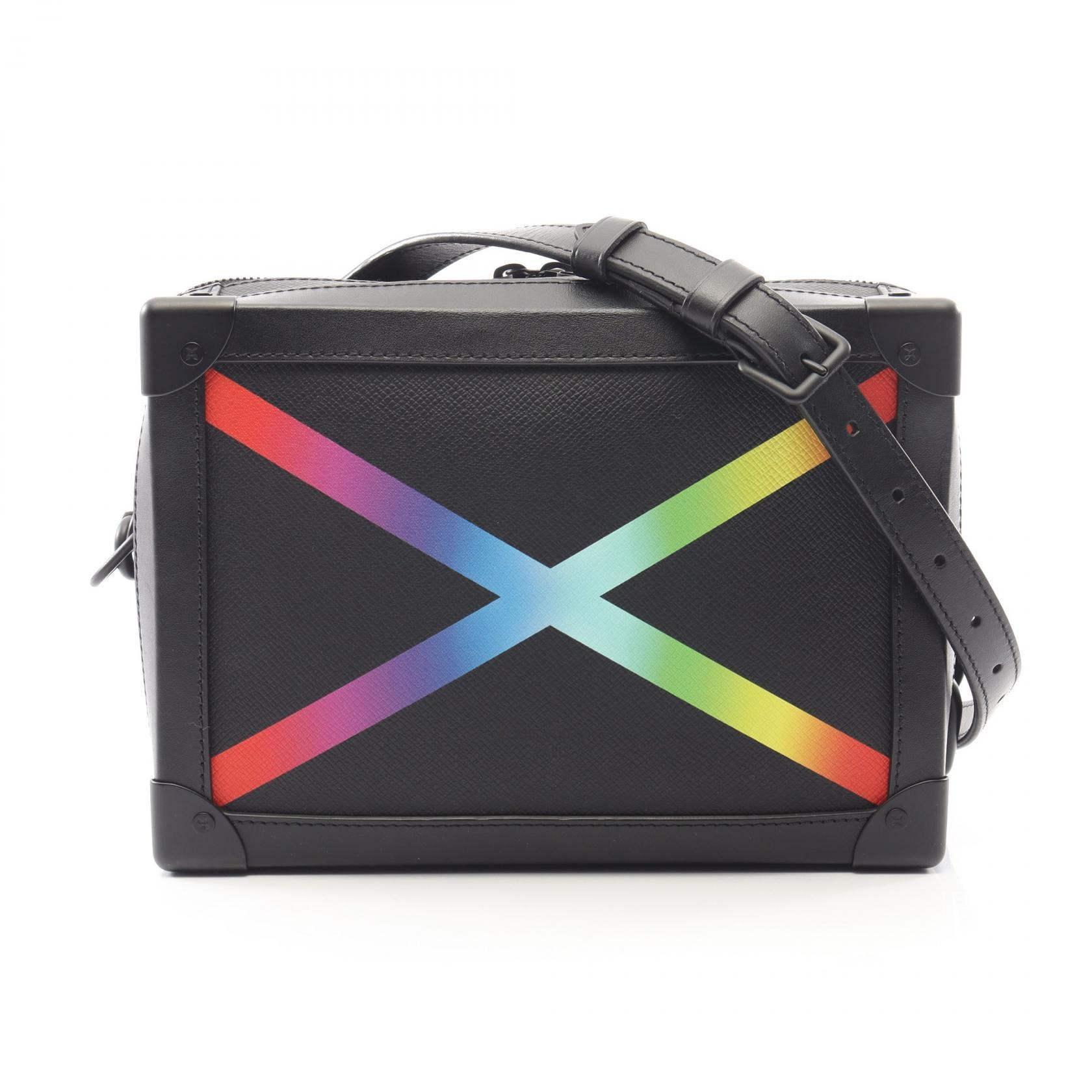 ルイ・ヴィトン LOUIS VUITTON ソフトトランク ショルダーバッグ バッグ レザー タイガ ノワール メンズ ブラック系 / マルチカラー M30341 【中古】