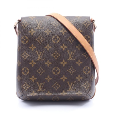 ルイ・ヴィトン LOUIS VUITTON ミュゼットサルサ ロングストラップ ショルダーバッグ バッグ PVCコーティングキャンバス レザー モノグラム レディース ブラウン系 M51387 【中古】