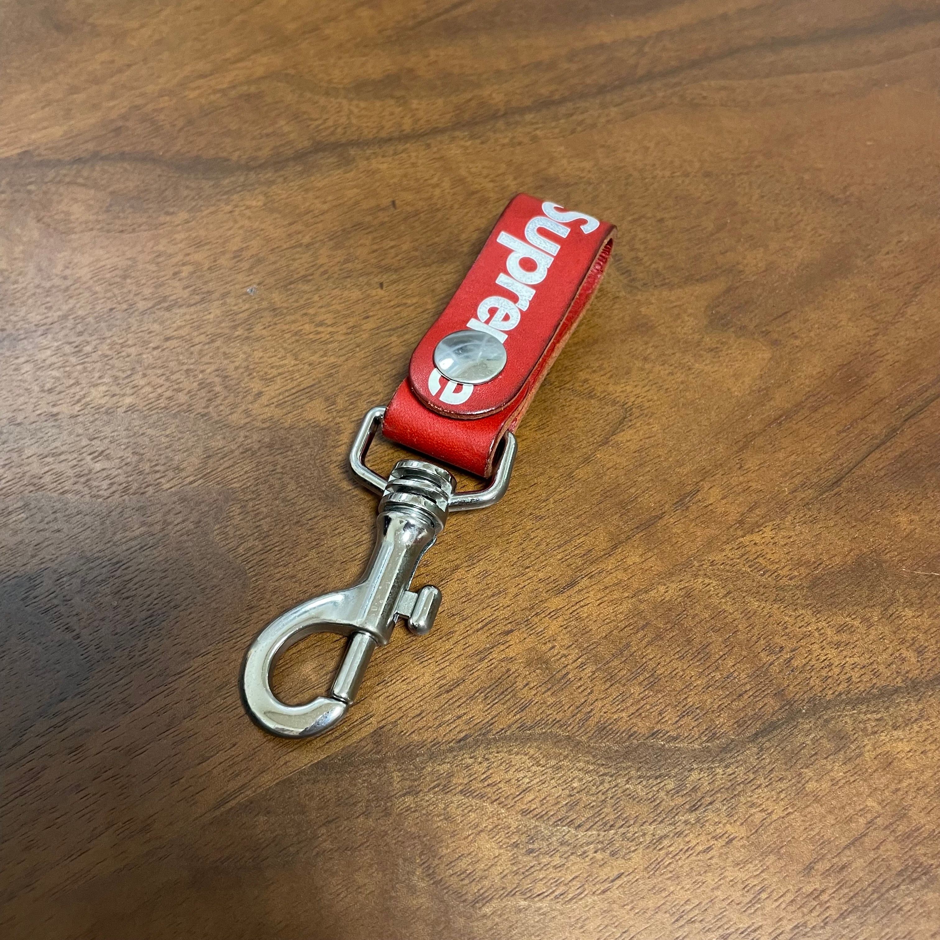 Supreme Leather Key Loop "Red"