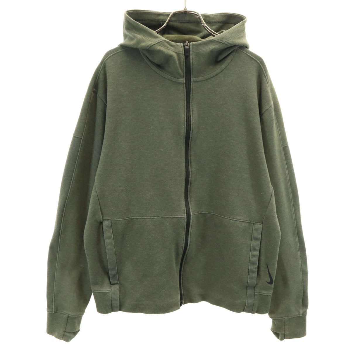 NIKE ナイキ 長袖 スウェット ジップパーカー M カーキ DRI-FIT