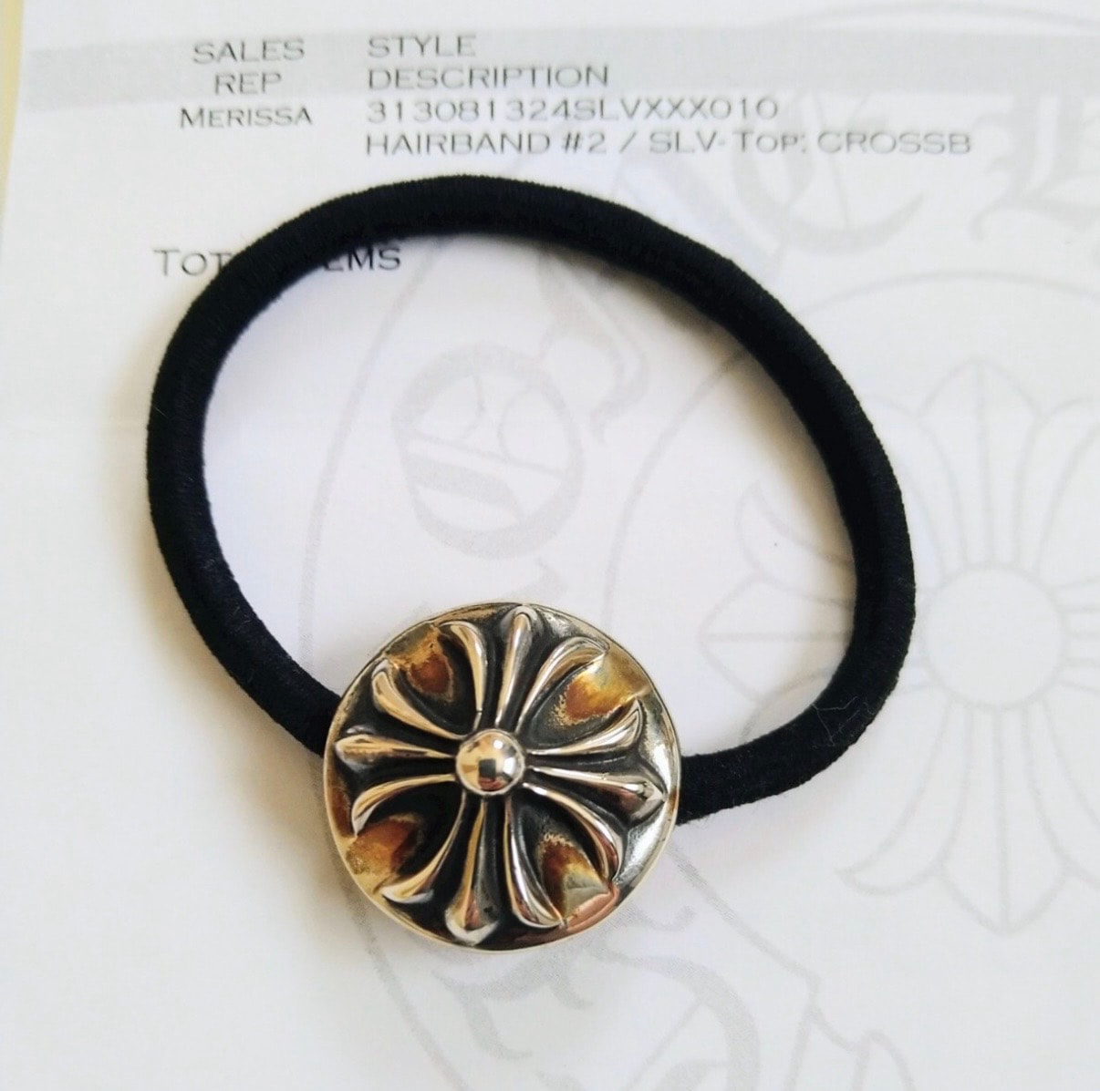 Chrome Hearts Cross Ball Hair Band "Black"