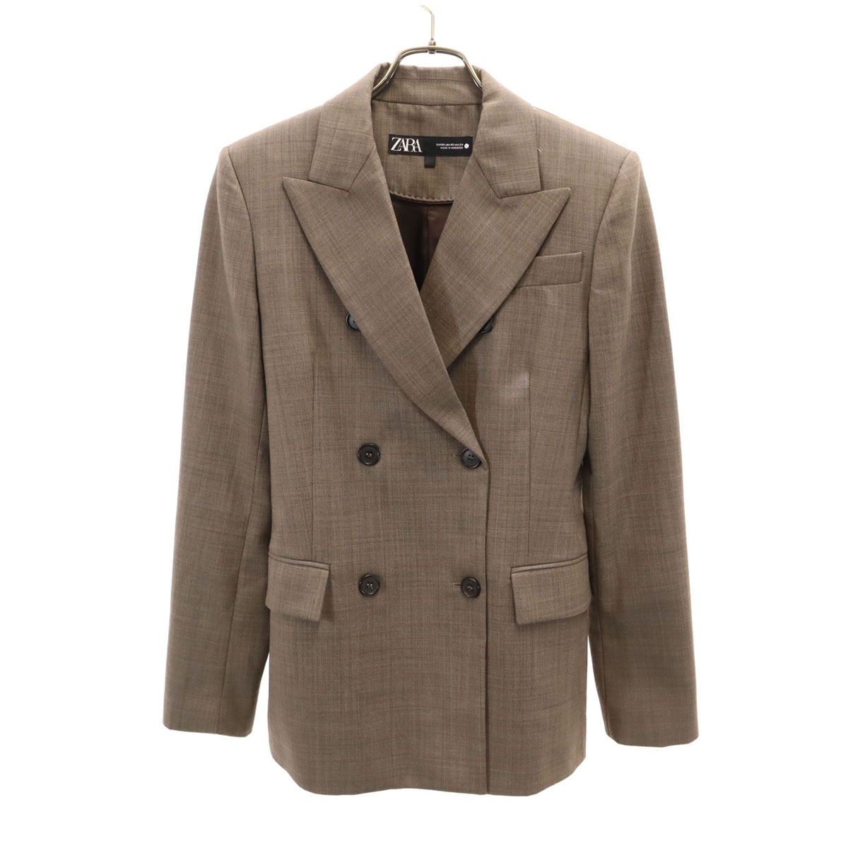 ZARA ザラ 長袖 テーラードジャケット XS ブラウン系 ダブルボタン