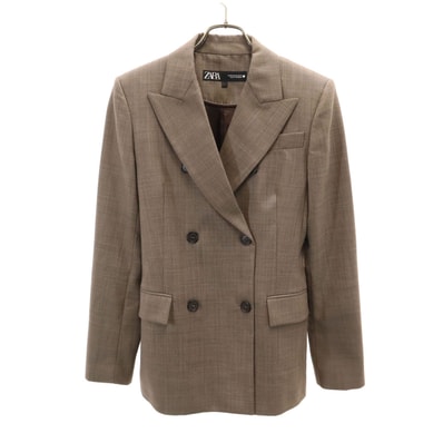 ZARA ザラ 長袖 テーラードジャケット XS ブラウン系 ダブルボタン