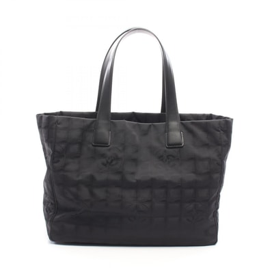 シャネル CHANEL ニュートラベルラインMM トートバッグ バッグ レザー ナイロンキャンバス レディース ブラック系 A15991 【中古】