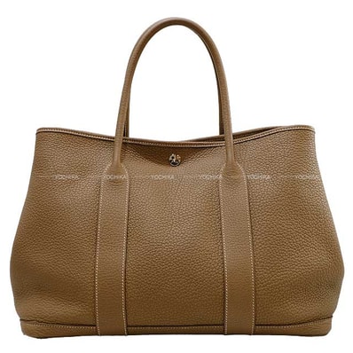 【渋谷並木橋店】HERMES エルメス トートバッグ ガーデンパーティ 36 PM エトープ (エトゥープ) ネゴンダ シルバー金具 C刻印 ABランク【中古】