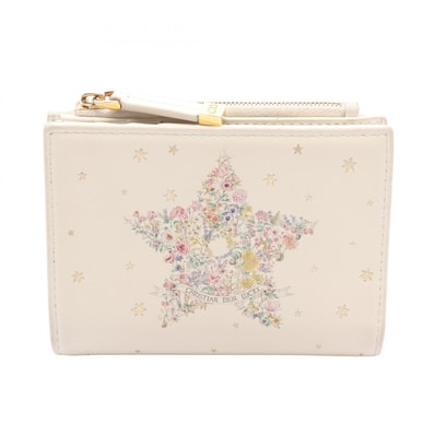 ディオール Dior Lucky Dahlia 二つ折り財布 財布 レザー レディース アイボリー系 / マルチカラー 【中古】