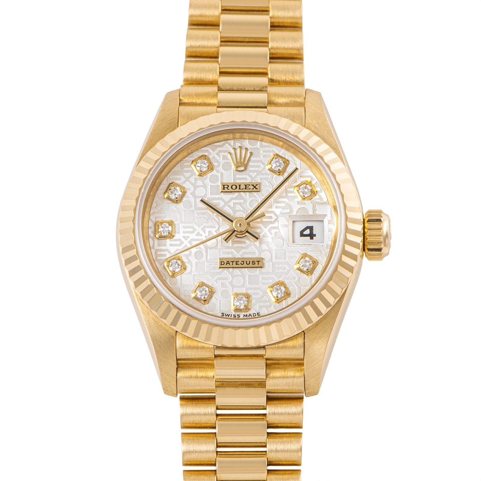 ROLEX ロレックス デイトジャスト 69178G T番 シルバーホリコン10PD K18YG【中古】