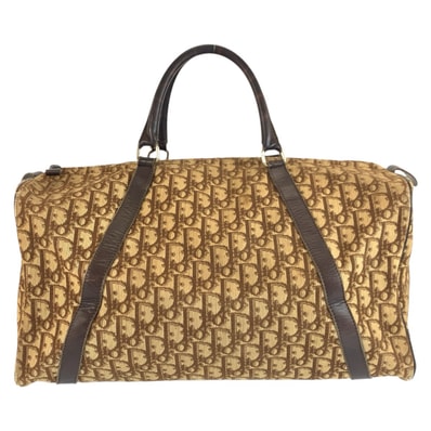 Christian Dior クリスチャンディオール ヴィンテージ トロッター ブラウン ベージュ シルバー金具 キャンバス レザー/ ハンドバッグ ボストンバッグ 603490 【中古】