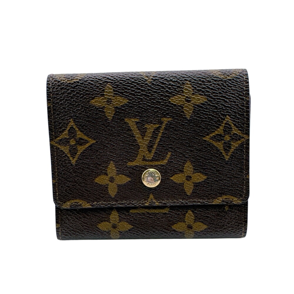 ルイヴィトン LOUIS VUITTON カードケース モノグラム パスケース 三つ折り ブラウン