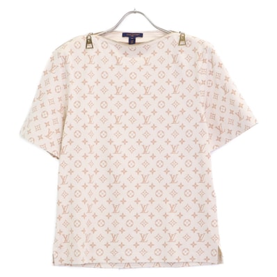 ルイヴィトン RW241WJ FQTS19 ベージュ モノグラムジップTシャツ XS