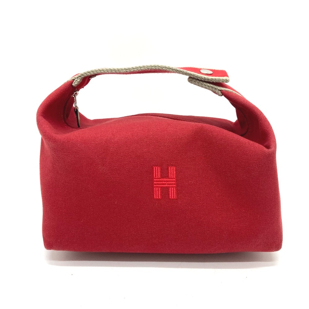エルメス HERMES ブリッド・ア・ブラックGM バニティバッグ ショルダーバッグ 肩掛け ハンドバッグ キャンバス レッド