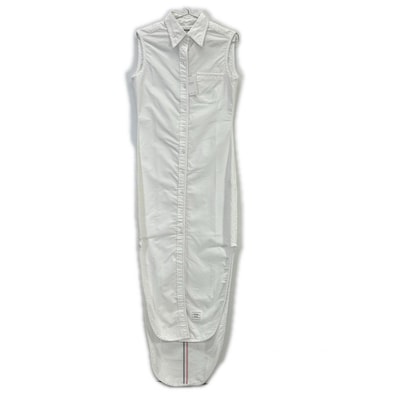 トムブラウン ホワイト オックスフォード ノースリーブ ワンピース 36