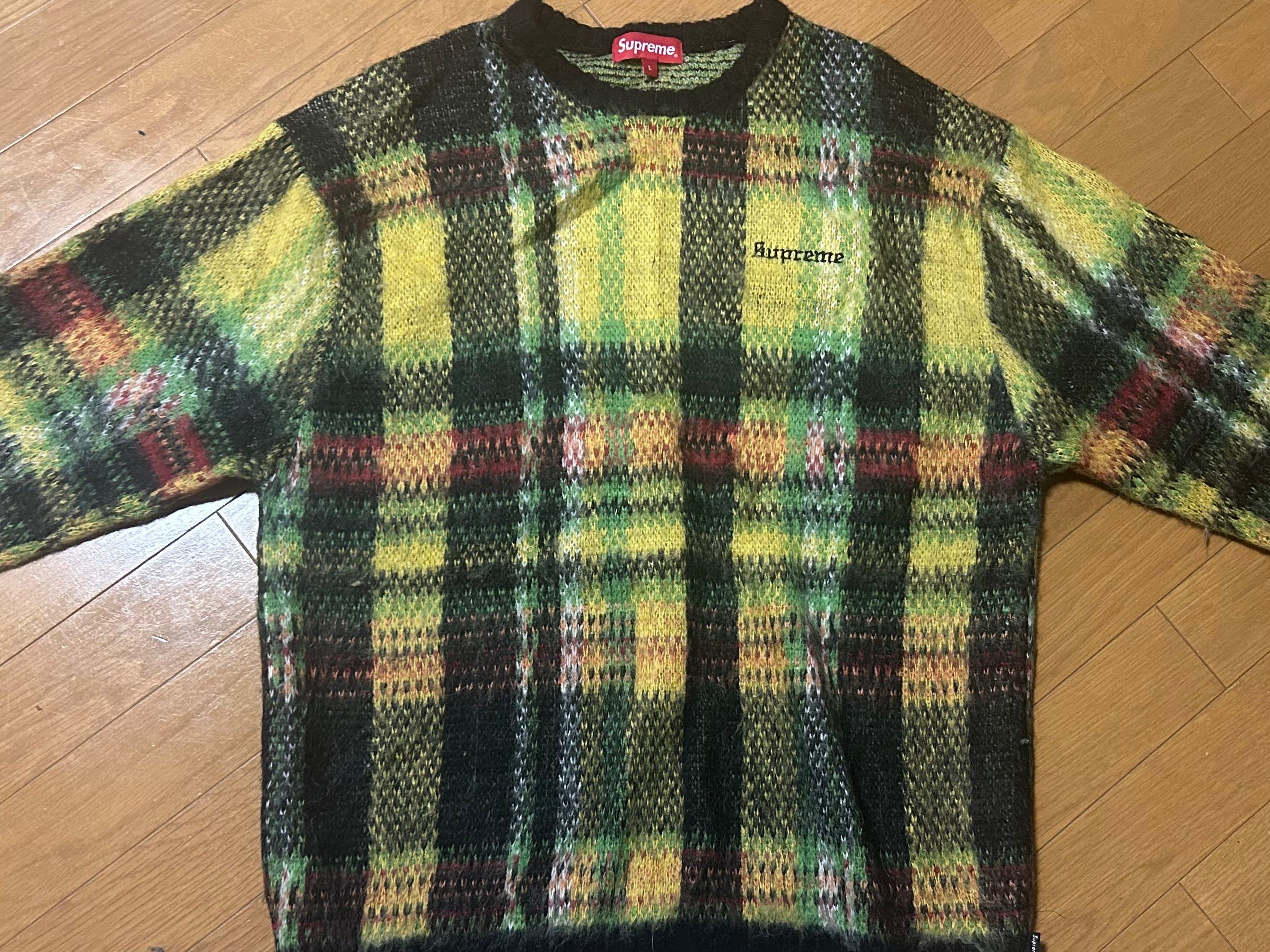 トップス Supreme Brushed Plaid Sweater White Supreme - supreme Brushed Plaid Sweater White L 新品の通販 by ブリ