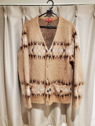 Supreme Abstract Stripe Cardigan "Light Brown"