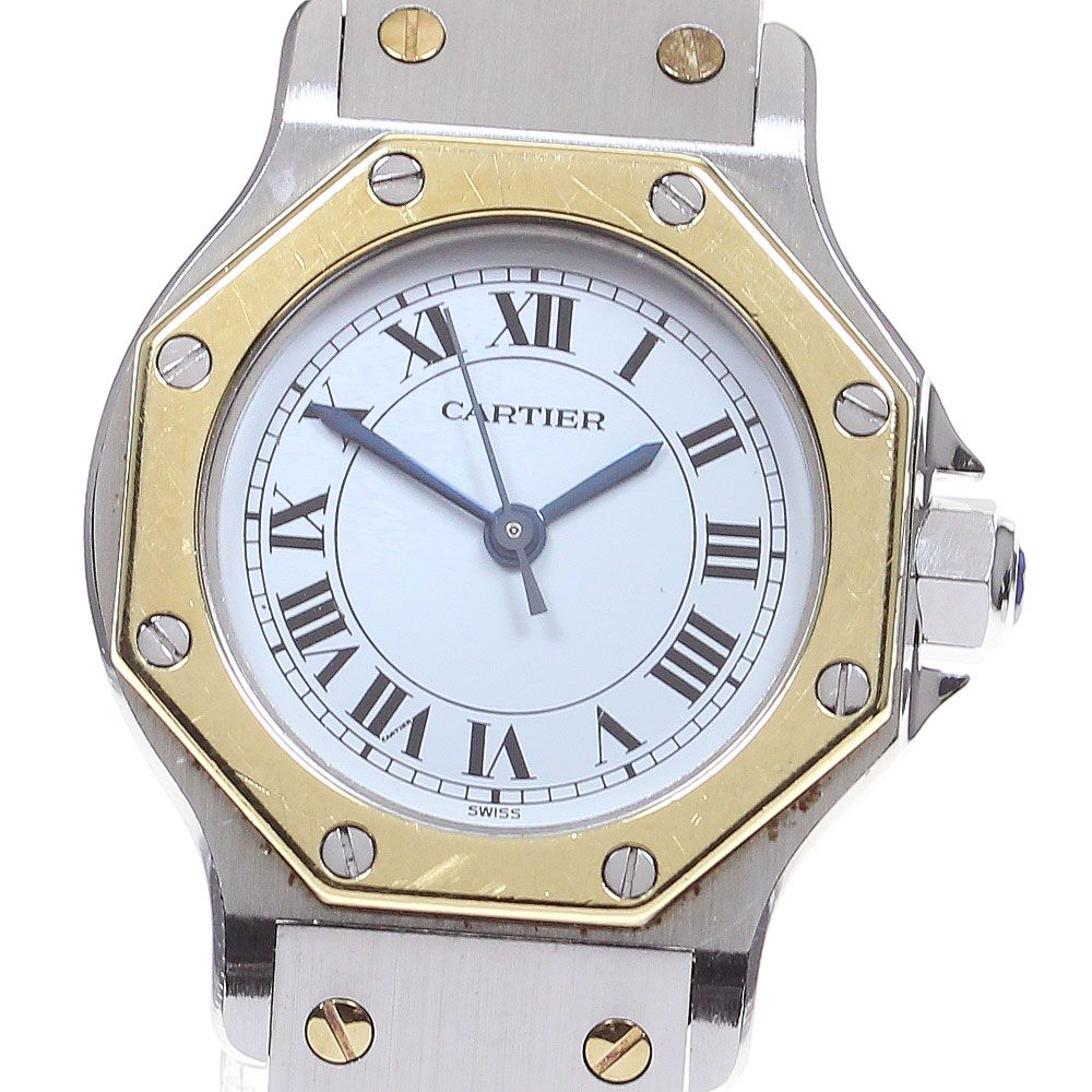 カルティエ サントスオクタゴンSM YGベゼル  レディース 【中古】