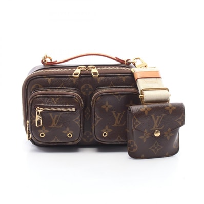 ルイ・ヴィトン LOUIS VUITTON ユーティリティ クロスボディ 2WAY ハンドバッグ バッグ PVCコーティングキャンバス レザー モノグラム レディース ブラウン系 M80446 【中古】