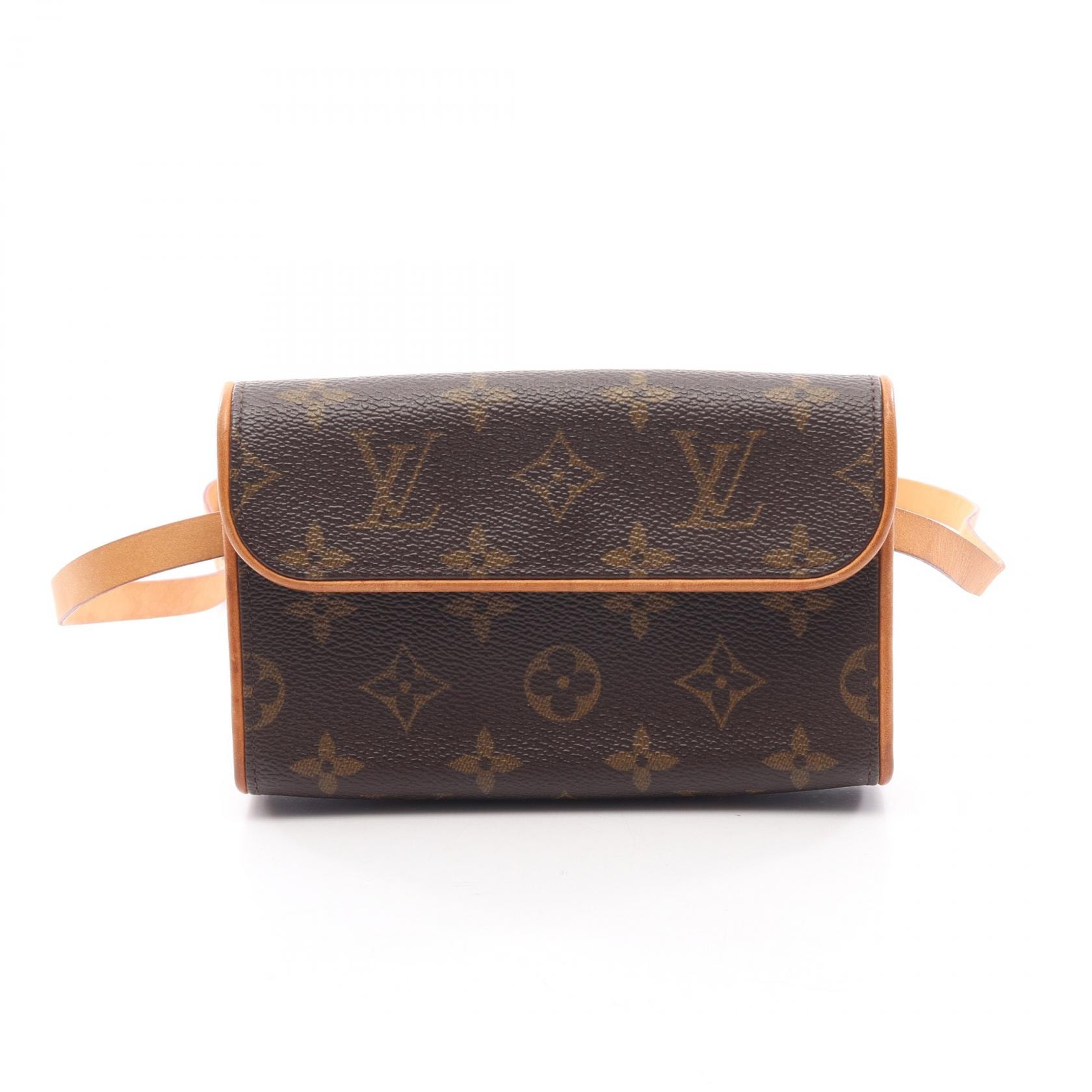 ルイ・ヴィトン LOUIS VUITTON ポシェットフロランティーヌ ブトンプレッション(S)付き ウエストバッグ ボディバッグ バッグ PVCコーティングキャンバス レザー モノグラム レディース ブラウン系 M51855