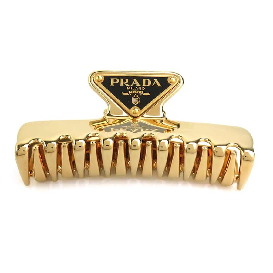プラダ PRADA ヘアクリップ メタル ゴールド レディース【中古】 r11363k