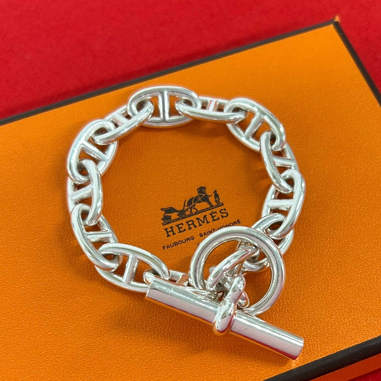 HERMES エルメス シェーヌダンクル GM 13コマ ブレスレット シルバー925 ブレスレット シルバー
 25452