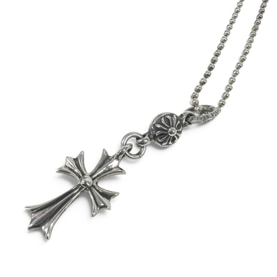 CHROME HEARTS 美品 クロムハーツ 1B TNY CH CRS 1ボール タイニーCHクロス ボールチェーン ネックレス インボイス・袋付属 ペンダントトップ シルバー クロム ABランク 中古 鑑定済