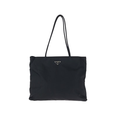 PRADA プラダ テスート 三角ロゴプレート ブラック 黒 シルバー金具 ナイロン トートバッグ ショルダーバッグ 603572 【中古】
