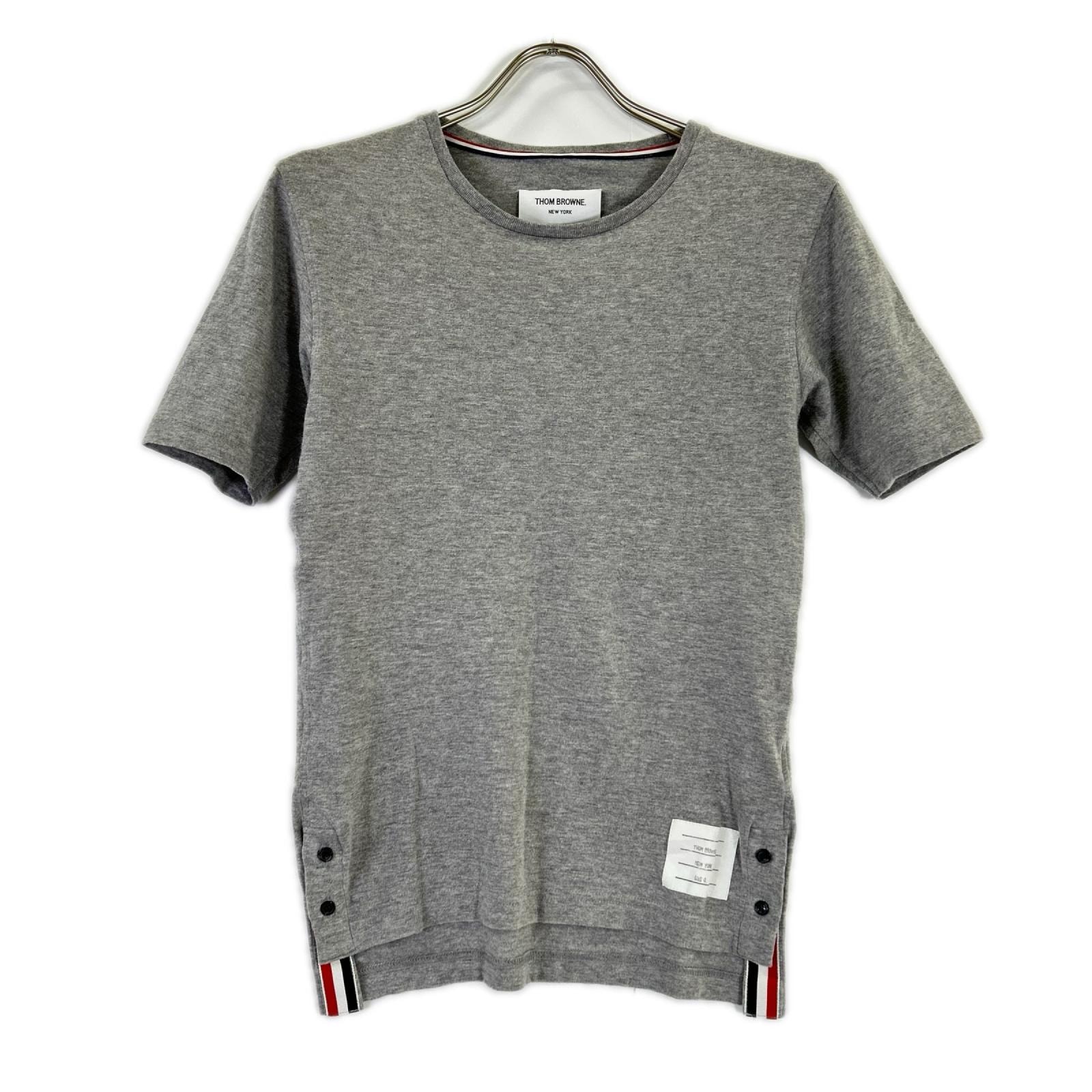 トムブラウン MJS001AW747 グレー クルーネック Tシャツ 0