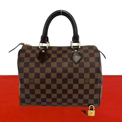 LOUIS VUITTON ルイヴィトン スピーディ 25 ダミエ レザー PVC ハンドバッグ ブラウン
60663