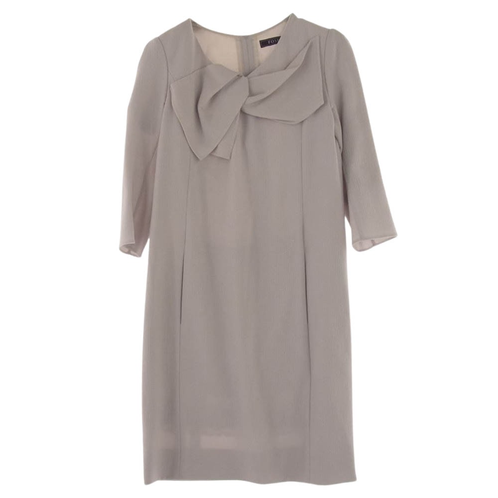 FOXEY フォクシー ワンピース 25889-A0AZ19K ウール ワンピース ベージュ オフホワイト系 38【中古】