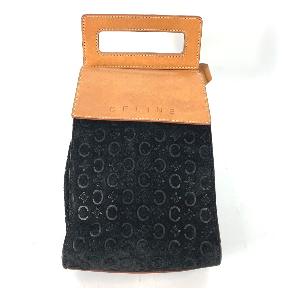 セリーヌ CELINE ロゴ マカダム クロス ボディバッグ カバン 斜め掛け ベルトバッグ ショルダーバッグ レザー/スエード ブラウン