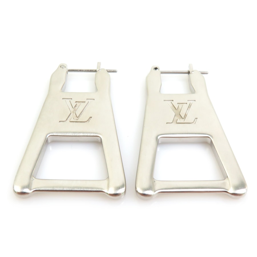 ルイ ヴィトン LOUIS VUITTON ピアス ブックル ドレイユ LV ジップピアス メタル シルバー レディース MP3016【中古】 h32404a