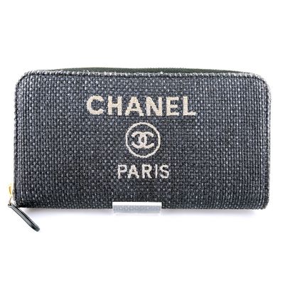 CHANEL Deauville Canvas Around Long Wallet "Pink"