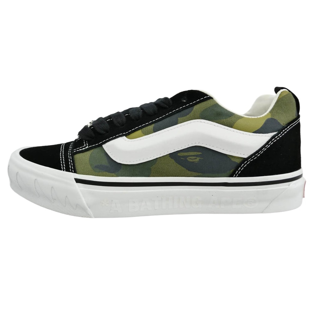 A BATHING APE VANS 26SS VN000Z39W09 × Vans Premium Knu Skool Camo Green ニュースクール カモグリーン ローカット スニーカー マルチカラー系 27cm【新古品】【未使用】【中古】