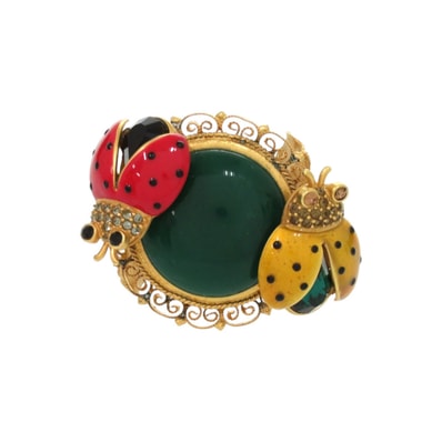 ドルチェアンドガッバーナ てんとう虫 真鍮 グリーン レッ