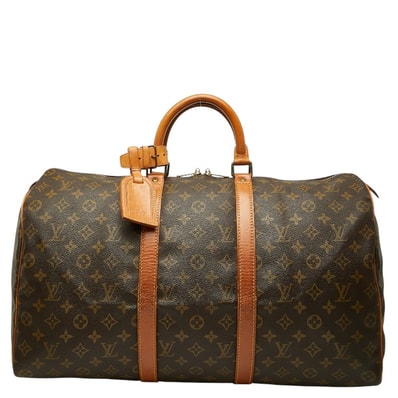 ルイ ヴィトン モノグラム キーポル50 ボストンバッグ トラベルバッグ M41426 ブラウン PVC レザー レディース LOUIS VUITTON 【中古】