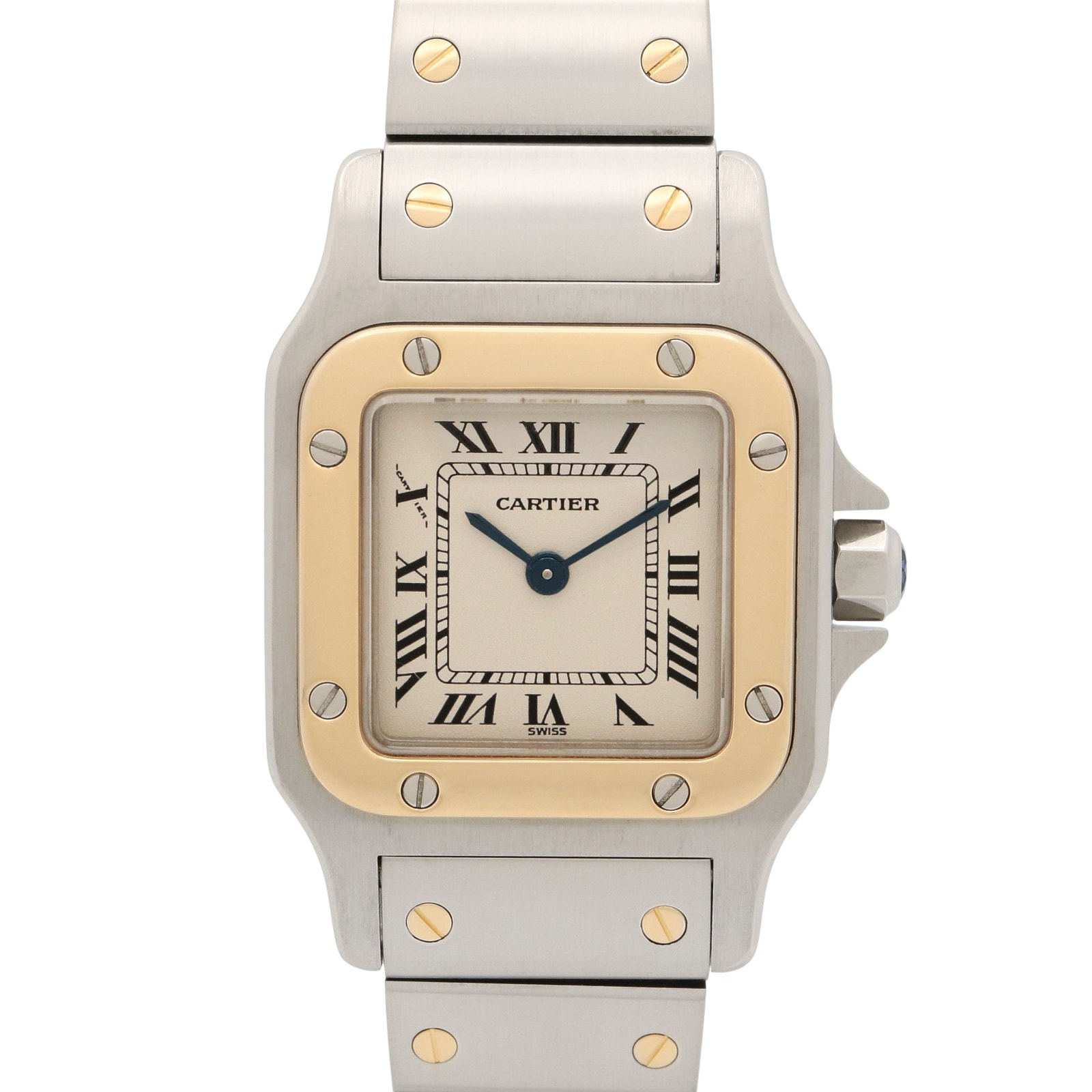 カルティエ CARTIER サントス ガルベ SM 腕時計 時計 K18(イエローゴールド) ステンレススチール レディース シルバー系 W20012C4 【中古】