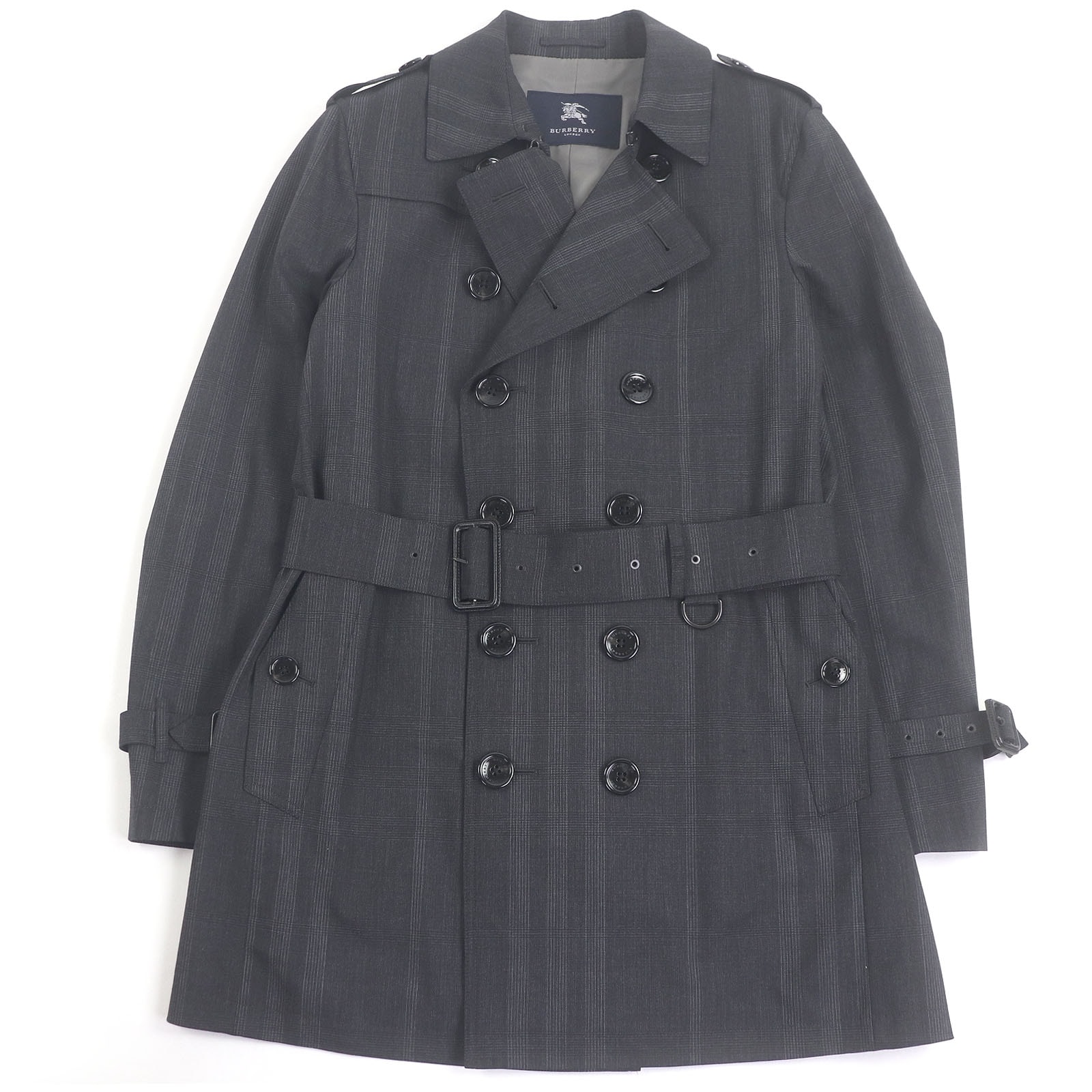 極美品 バーバリーロンドン トレンチコート チャコール メンズ LL