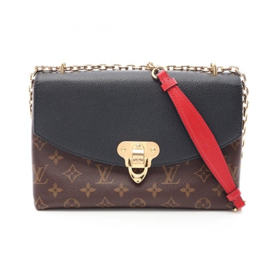 ルイ・ヴィトン LOUIS VUITTON サン プラシード ショルダーバッグ バッグ PVCコーティングキャンバス レザー モノグラム ノワール レディース ブラウン系 / ブラック系 M43714 【中古】