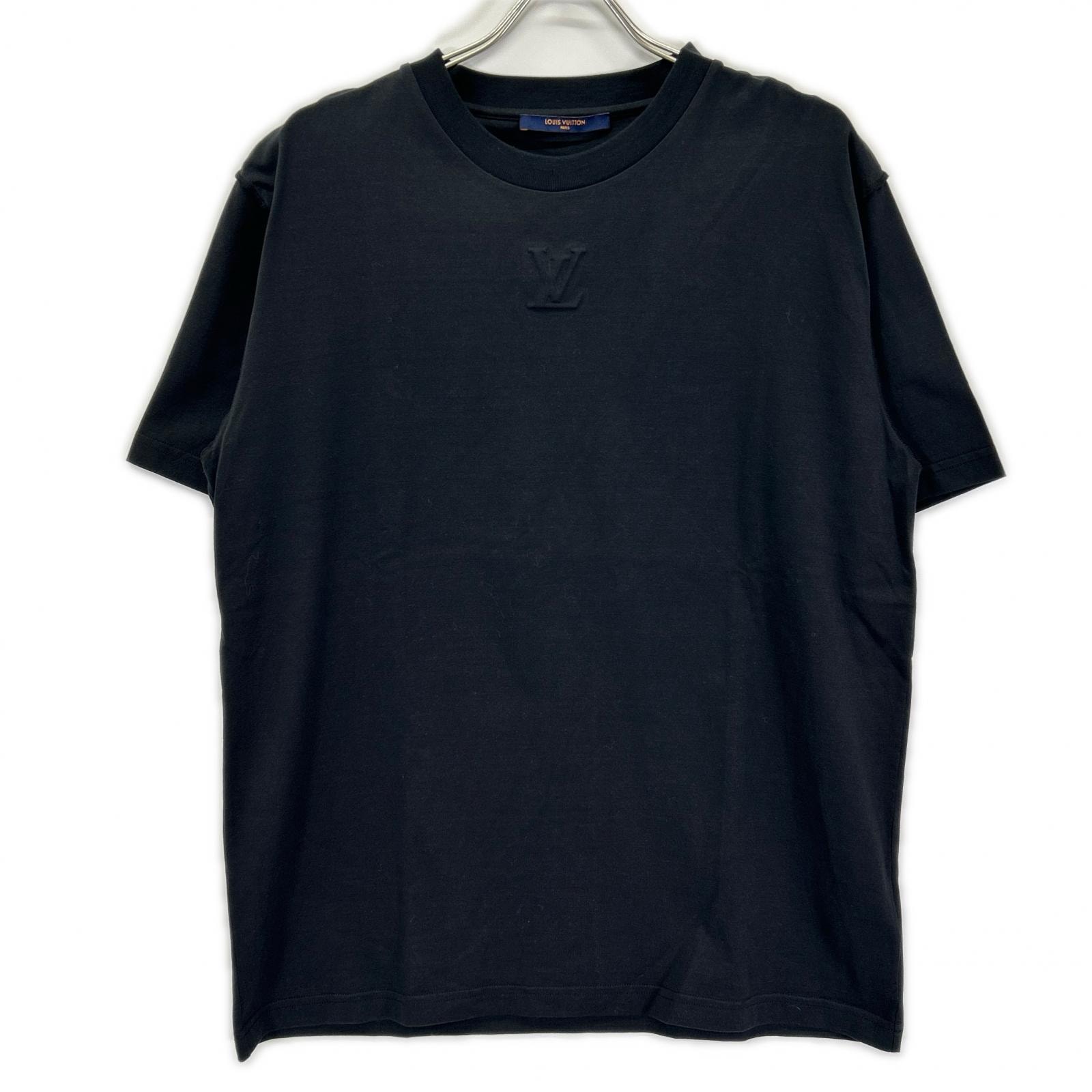 ルイヴィトン RM212 NPG HLY64W 21AW ブラック エンボスLVロゴ Tシャツ XL