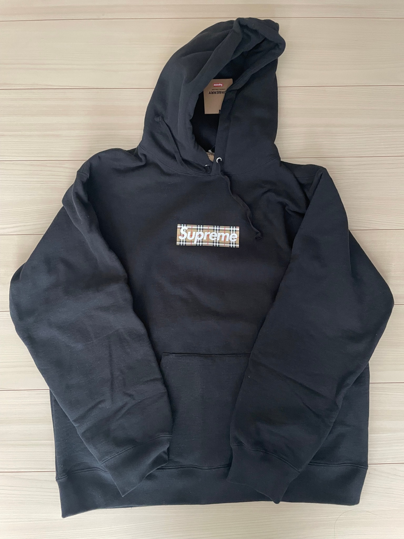 Supreme x Burberry Box Logo Hooded Sweatshirt "Black"