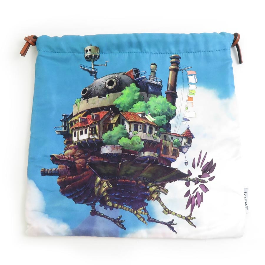 ロエベ LOEWE ポーチ 巾着ポーチ ハウルの動く城 ドローストリング ポーチ キャンバス マルチカラー レディース【中古】 h31220i