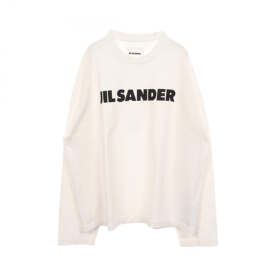 ジルサンダー JIL SANDER ロゴ 長袖Tシャツ 衣料品 トップス コットン メンズ ホワイト系 【中古】