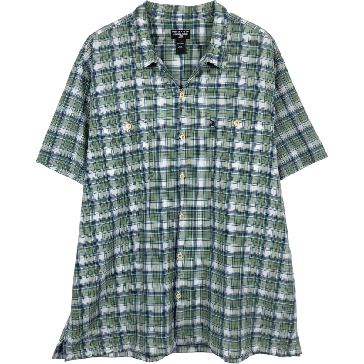 古着 ラルフローレン Ralph Lauren POLO JEANS COMPANY 半袖 オープンカラー コットンシャツ ボックスシャツ メンズXXL相当/eaa674188