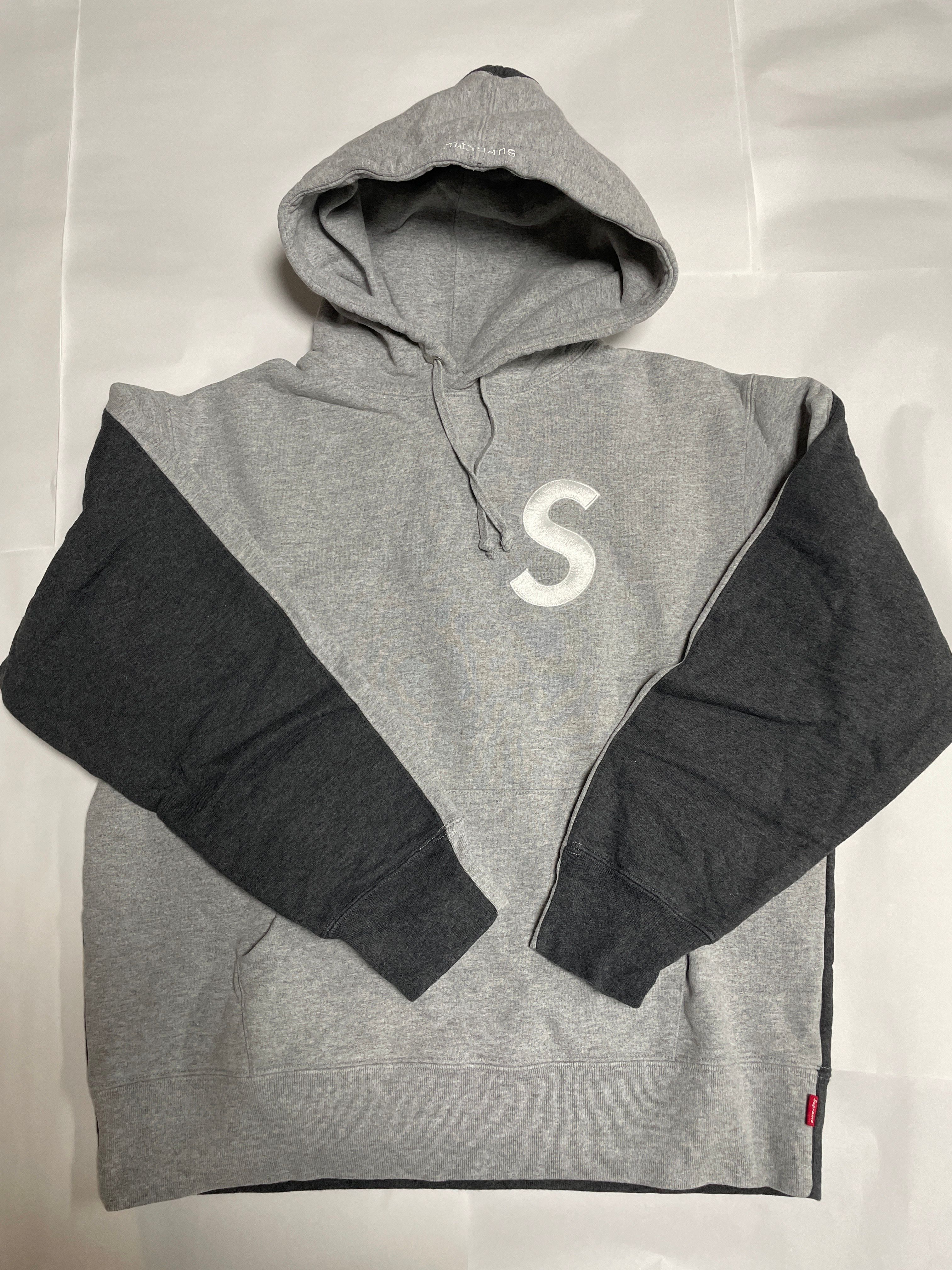 Supreme S Logo Split Hooded Sweatshirt "Heather Grey"