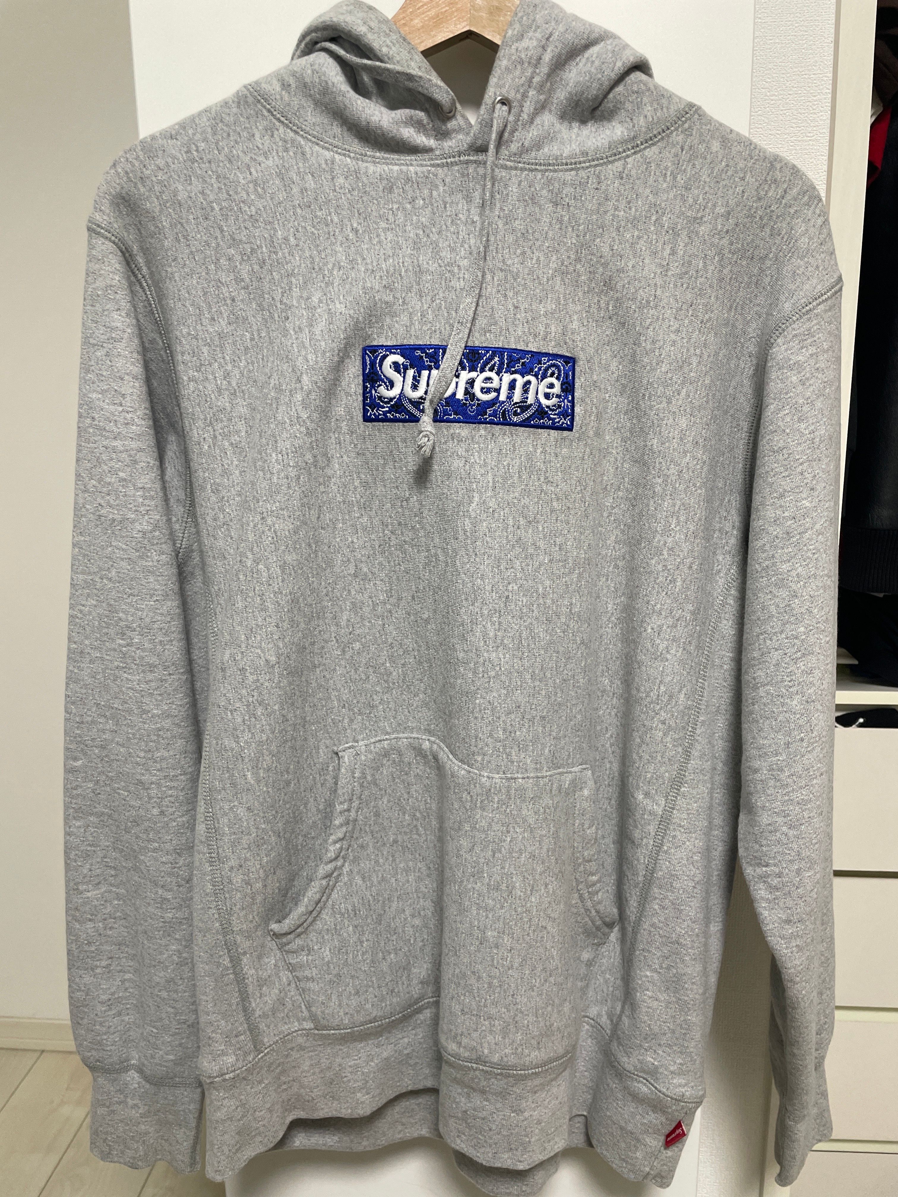 Supreme Bandana Box Logo Hooded Sweatshirt "Grey"