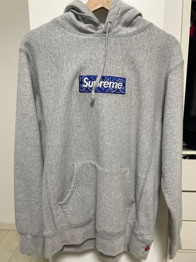 Supreme Bandana Box Logo Hooded Sweatshirt "Grey"