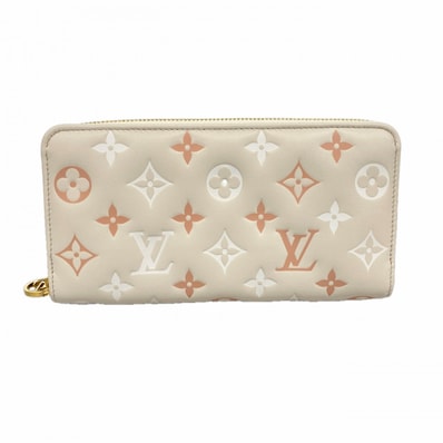★最終価格【6ce6331-k】ルイヴィトン 長財布 モノグラム・エンボス ジッピーウォレット M82290 クレーム【中古】レディース