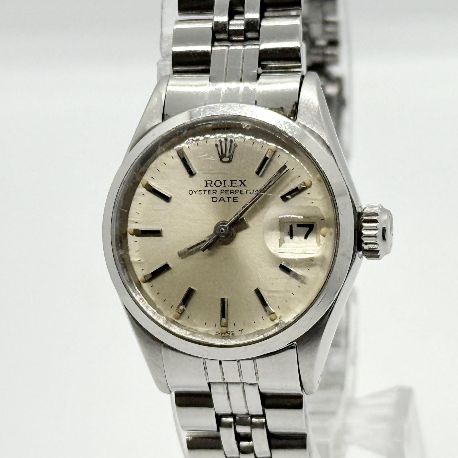 ROLEX ロレックス オイスターパーペチュアルデイト SS SS 6516 シルバー AT レディース 腕時計 稼働品