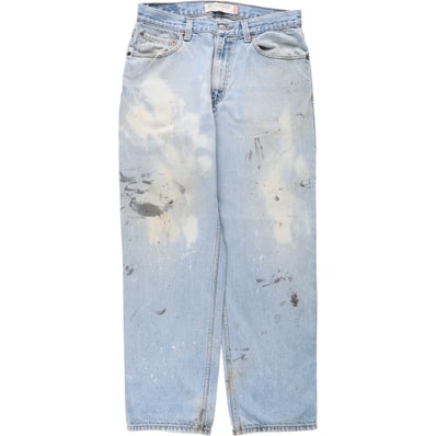 古着 リーバイス Levi's 550 RELAXED FIT ペイント テーパードデニムパンツ メンズw33相当/eaa671951