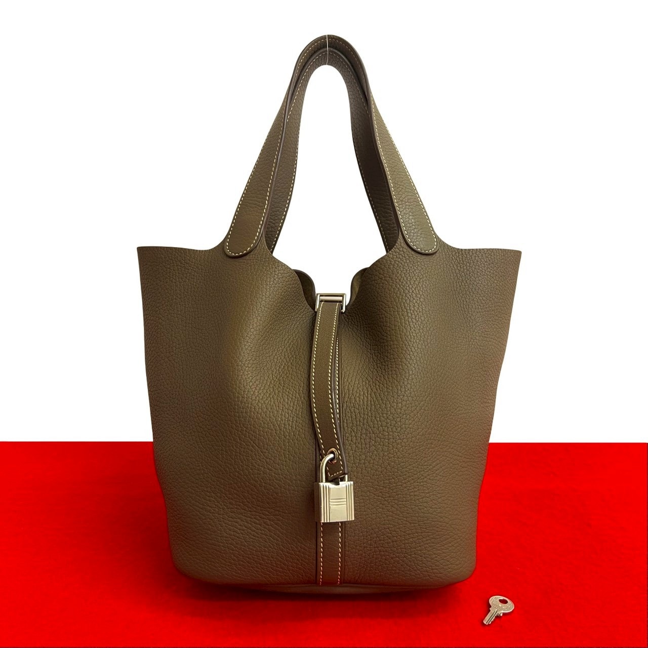 HERMES エルメス ピコタンロック MM トリヨンクレマンス ハンドバッグ ベージュ
 42782