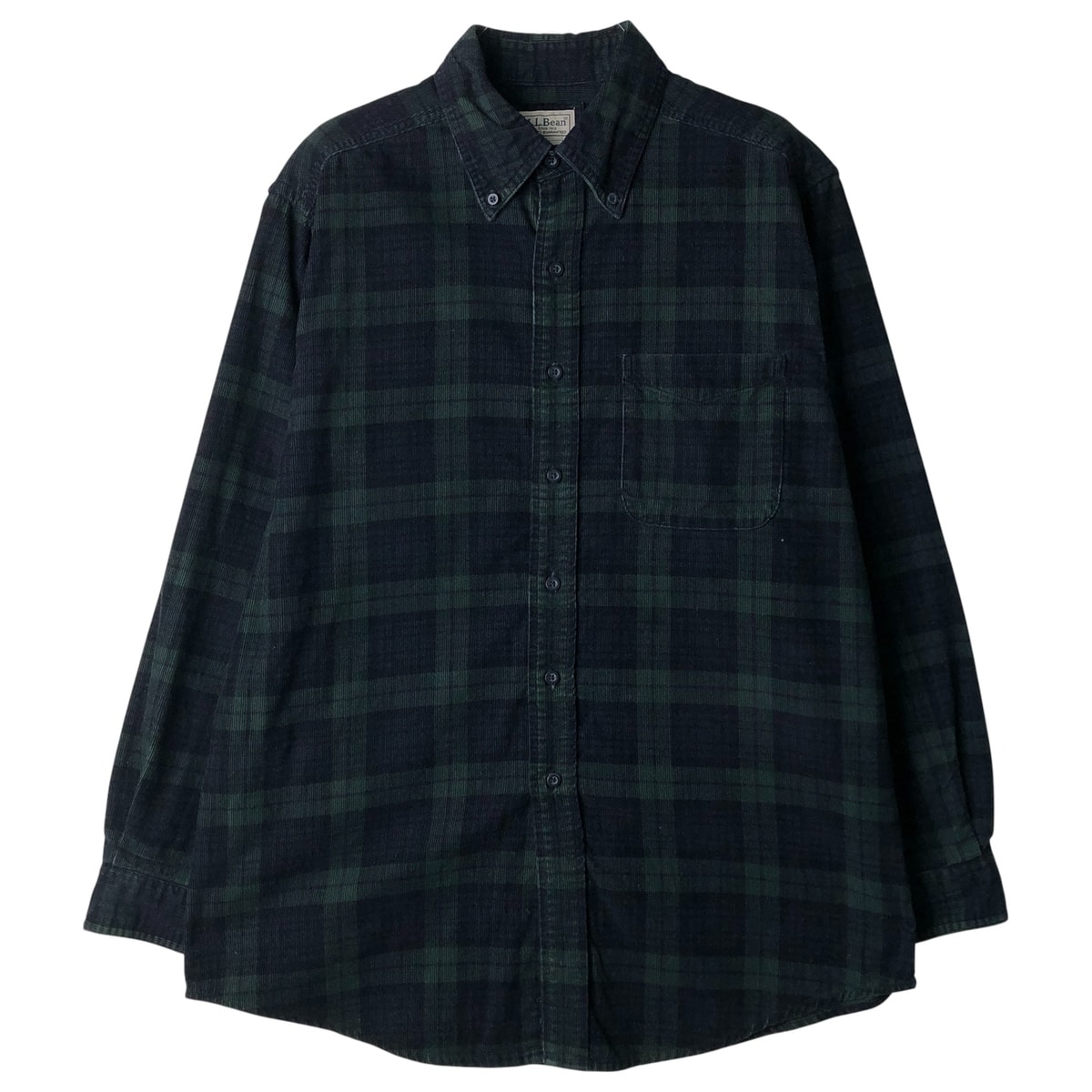 古着 90~00年代 エルエルビーン L.L.Bean ブラックウォッチチェック 長袖 ボタンダウン コーデュロイシャツ メンズM相当 ヴィンテージ/eaa458316